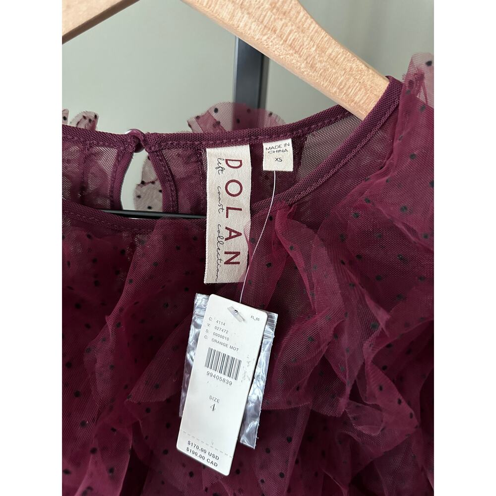 Anthropologie Dolan Left Coast Mesh Ruffle Top XS / 4 NWT - Picture 4 of 6